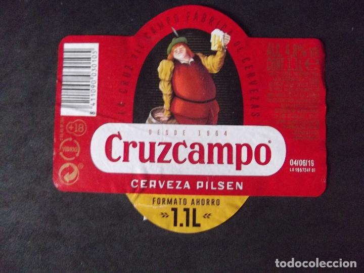 Collezionismo di birre: CERVEZA-V9ET-5-ETIQUETAS-CRUZCAMPO-PILSEN