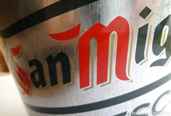 Coleccionismo de cervezas: SAN MIGUEL FRESCA - CUBO MET&Aacute;LICO- PUBLICIDAD CERVEZA LLEIDA