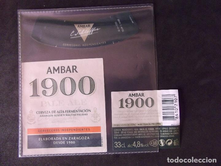 Coleccionismo de cervezas: CERVEZA-V9ET-6-ETIQUETAS-AMBAR-1900 PALE ALE