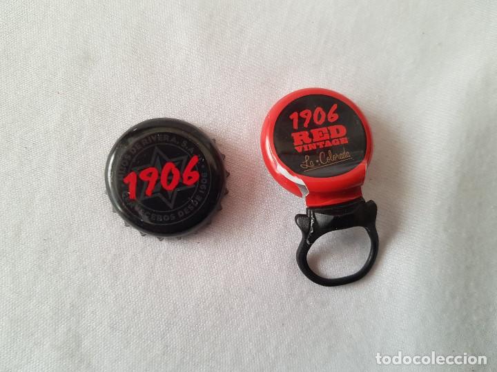 Coleccionismo de cervezas: Lote 2 chapas corona cerveza EStrella Galicia 1906 / 1906 Red Vintage (anilla)