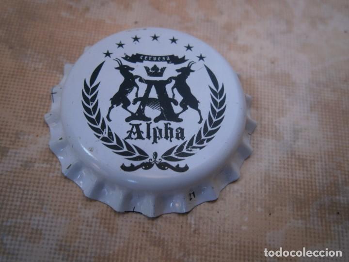 Coleccionismo de cervezas: BOTTLE CAP BIERE CHAPA CERVEZA ARTESANA ALPHA. ANDORRA (5). FAB. CHAPA: JF.--LOTE N. 734--CARMANJO