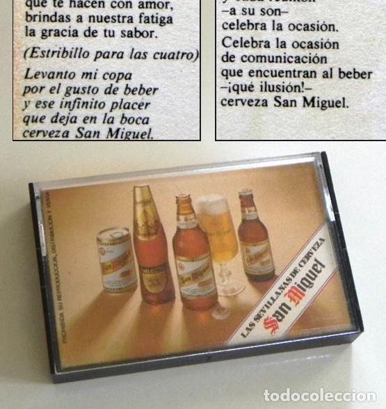 Coleccionismo de cervezas: LAS SEVILLANAS DE CERVEZA SAN MIGUEL CASETE PUBLICIDAD LOS ROMEROS LA PUEBLA FOTO DE BOTELL&Iacute;N M&Uacute;SICA