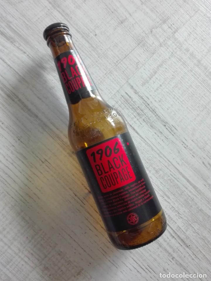 Collectionnisme de bi&egrave;res: Botella cerveza vacia - 1906 black COUPAGE NEGRA EXTRA - HIJOS DE RIVERA A CORU&Ntilde;A - CON CHAPA