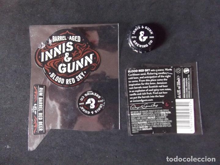 Colecionismo de cervejas: CERVEZA-V9F-6-ETIQUETAS Y CHAPA-INNIS&GUNN