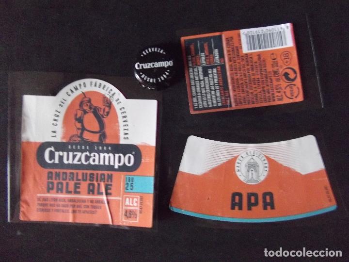 Coleccionismo de cervezas: CERVEZA-V9F-6-ETIQUETAS Y CHAPA-CRUZCAMPO-ANDALUSIAN PALE ALE