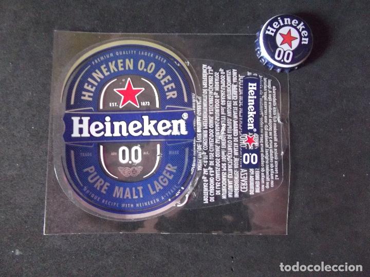 Coleccionismo de cervezas: CERVEZA-V9F-6-ETIQUETAS Y CHAPA-HEINEKEN-0,0