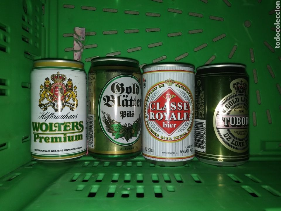 Colecionismo de cervejas: latas de cerveza importadas a Espa&ntilde;a Classe Royale Gold Blatter Tuborg Wolters