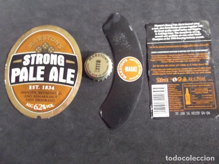 Collectionnisme de bi&egrave;res: CERVEZA-V9F-7-ETIQUETAS Y CHAPA-MARSTON'S-STRONG-PALE ALE-UK