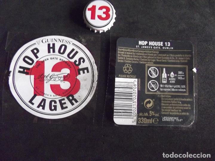 Collectionnisme de bi&egrave;res: CERVEZA-V9F-7-ETIQUETAS Y CHAPA-GUINNESS-HOP HOUSE-13-DUBLIN