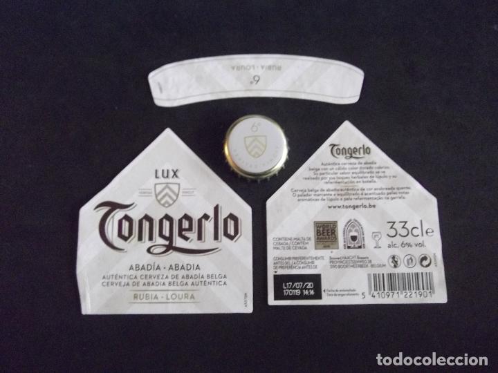 Collectionnisme de bi&egrave;res: CERVEZA-V9F-8-ETIQUETAS Y CHAPA-TONGERLO-LUX