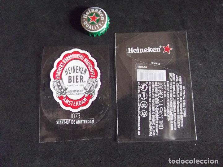 Coleccionismo de cervezas: CERVEZA-V9F-8-ETIQUETAS Y CHAPA-HEINEKEN