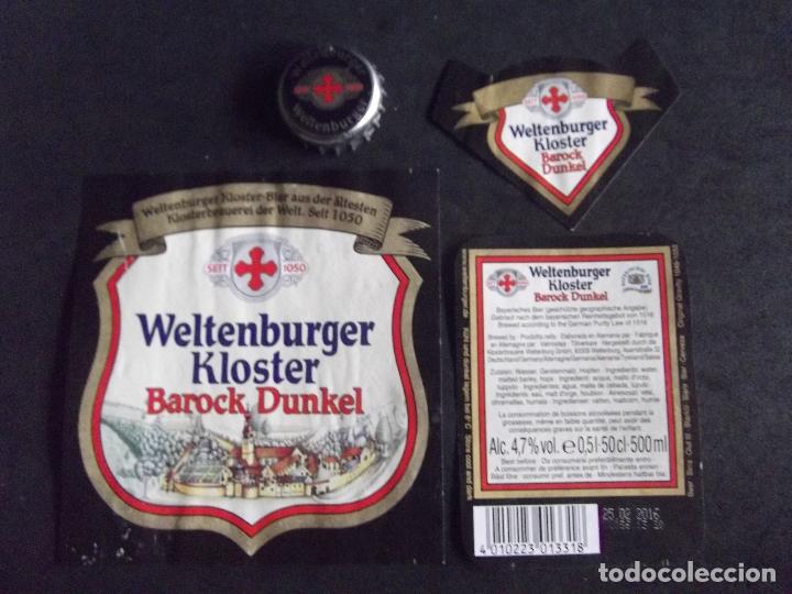 Collectionnisme de bi&egrave;res: CERVEZA-V9F-9-ETIQUETAS Y CHAPA-WELTENBURGER KLOSTER