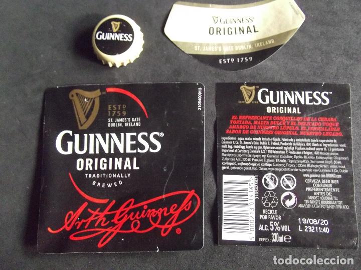 Collectionnisme de bi&egrave;res: CERVEZA-V9F-9-ETIQUETAS Y CHAPA-GUINNESS
