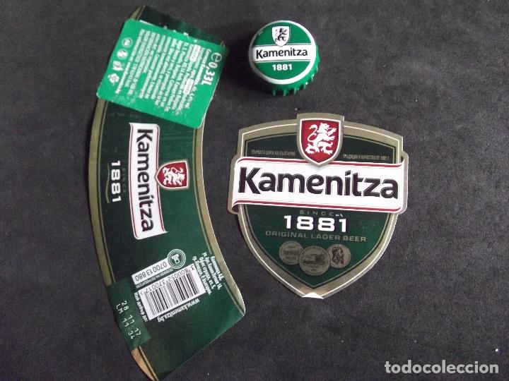 Collectionnisme de bi&egrave;res: CERVEZA-V9F-9-ETIQUETAS Y CHAPA-KAMENITZA 1881