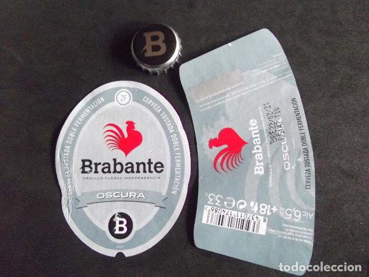 Collectable Beer: CERVEZA-V9F-9-ETIQUETAS Y CHAPA-BRABANTE-OSCURA