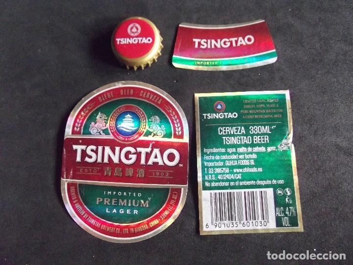 Collectable Beer: CERVEZA-V9F-9-ETIQUETAS Y CHAPA-TSINGTAO