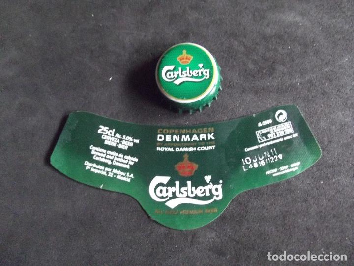 Collectable Beer: CERVEZA-V9F-9-ETIQUETAS Y CHAPA-CARLSBERG