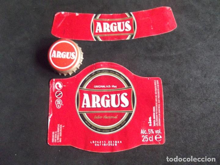Collectable Beer: CERVEZA-V9F-9-ETIQUETAS Y CHAPA-ARGUS.