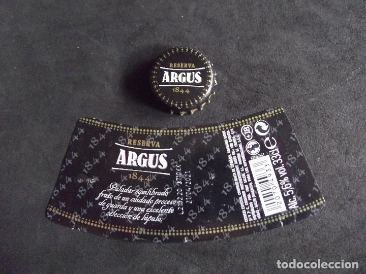 Collectable Beer: CERVEZA-V9F-9-ETIQUETAS Y CHAPA-ARGUS