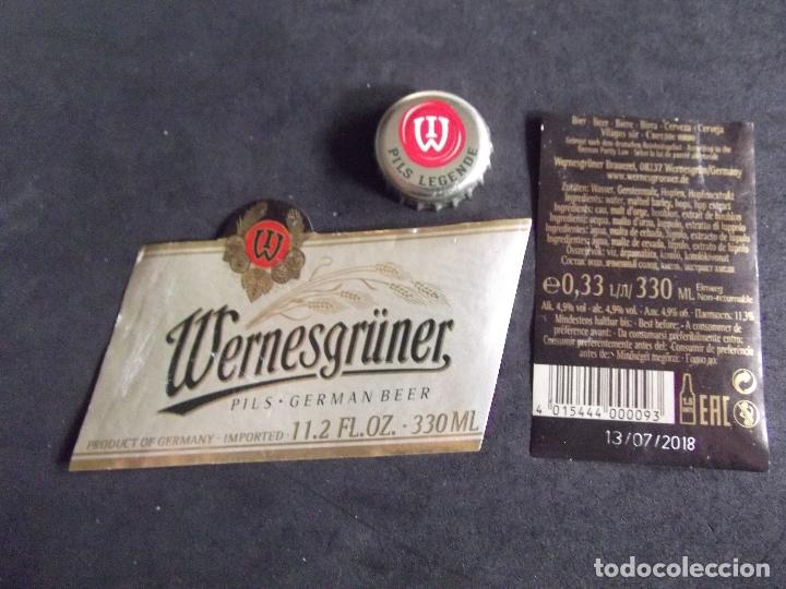 Collectable Beer: CERVEZA-V9F-9-ETIQUETAS Y CHAPA-WERNESGRUNER
