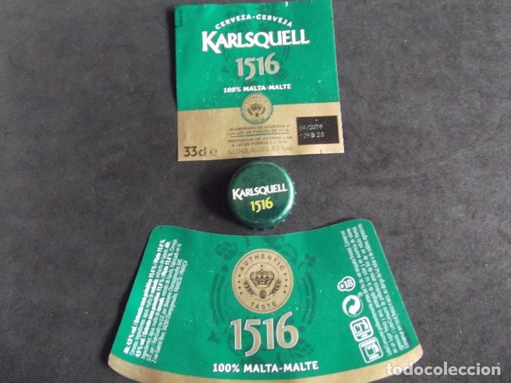 Collectable Beer: CERVEZA-V9F-9-ETIQUETAS Y CHAPA-KARLSQUELL