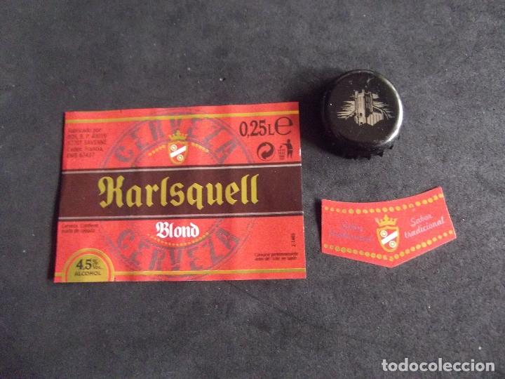 Collectable Beer: CERVEZA-V9F-9-ETIQUETAS Y CHAPA-KARLSQUELL.