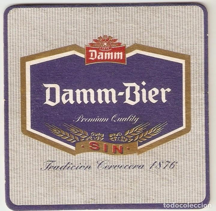 Coleccionismo de cervezas: POSAVASOS CERVEZA DAMM-BIER SIN - CARTON DURO - DOBLE CARA