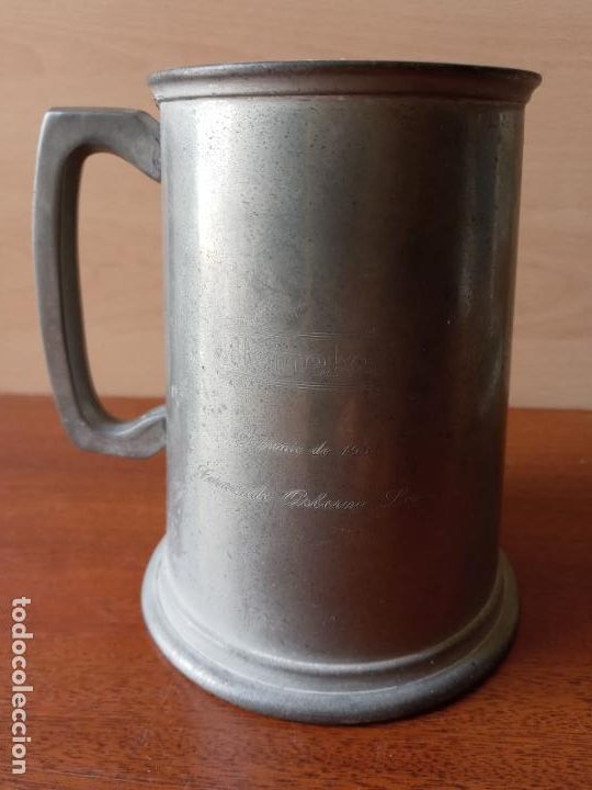 Coleccionismo de cervezas: Jarra cerveza heineken de Fernando osborne lena 1985- pinta pewter psl shefield england