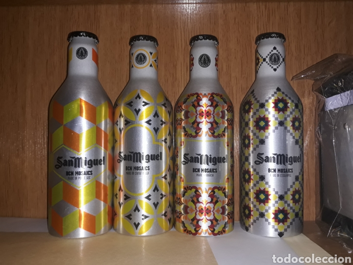 Coleccionismo de cervezas: Botellas cerveza San Miguel mosaico