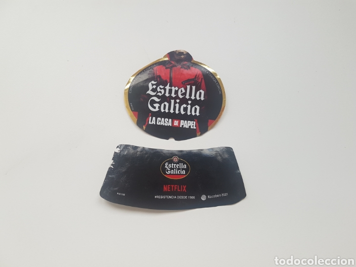 Coleccionismo de cervezas: Etiqueta Estrella Galicia 33cl La casa de Papel