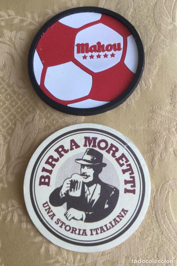 Coleccionismo de cervezas: 2 POSAVASOS BIRRA MORETTI Y MAHOU DE CAUCHO