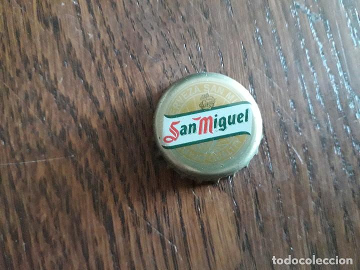 Coleccionismo de cervezas: chapa tap&oacute;n corona de cerveza San Miguel