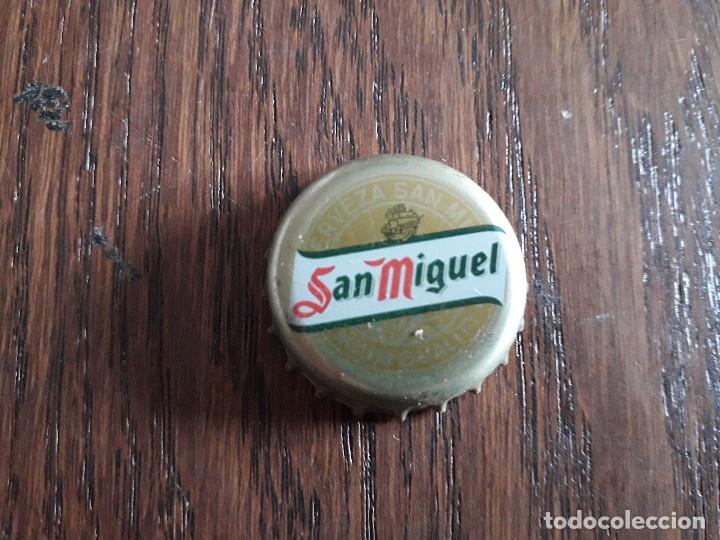 Coleccionismo de cervezas: chapa tap&oacute;n corona de cerveza San Miguel