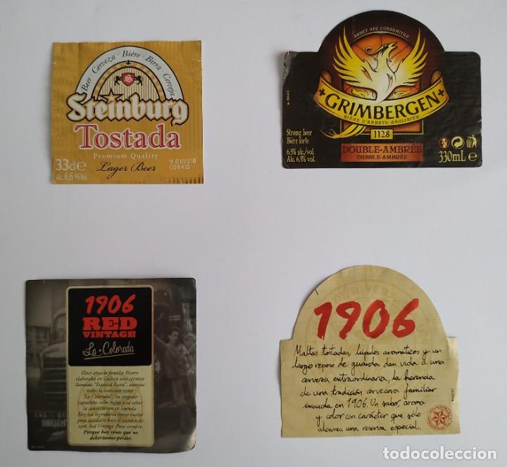 Coleccionismo de cervezas: LOTE DE ETIQUETAS DE CERVEZA GRIMBERGEN - ESTRELLA GALICIA - 1906