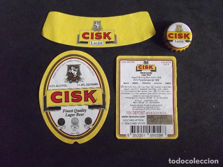 Collectionnisme de bi&egrave;res: CERVEZA-V9F-7-ETIQUETAS Y CHAPA-CISK-MALTA