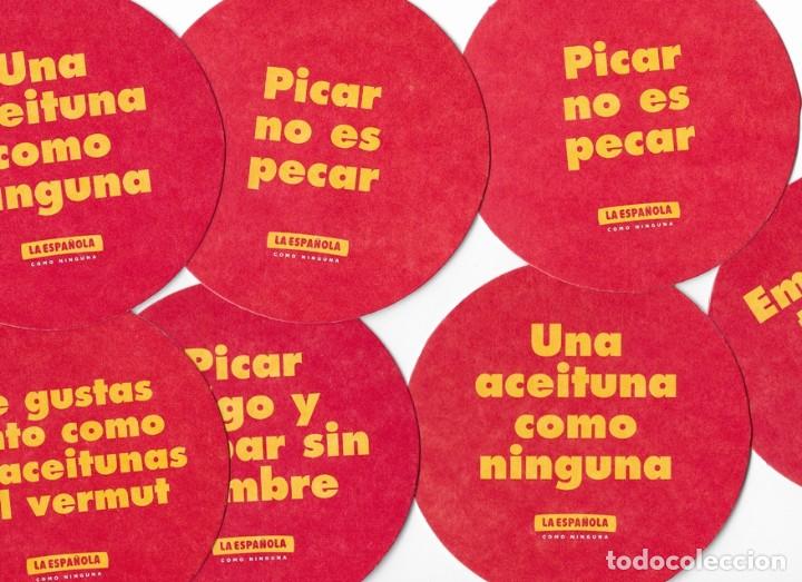 Coleccionismo de cervezas: 7 posavasos *LA ESPA&Ntilde;OLA* 2 REPETIDOS. EN CART&Oacute;N FINO. 9'5 CM DIAMETRO