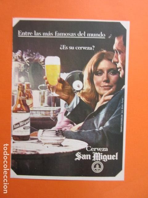 Coleccionismo de cervezas: PUBLICIDAD 1971 - CERVEZA SAN MIGUEL - TAMA&Ntilde;O 13 X 18.5 CM