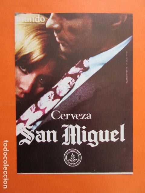 Coleccionismo de cervezas: PUBLICIDAD 1971 - CERVEZA SAN MIGUEL - TAMA&Ntilde;O 13 X 18.5 CM