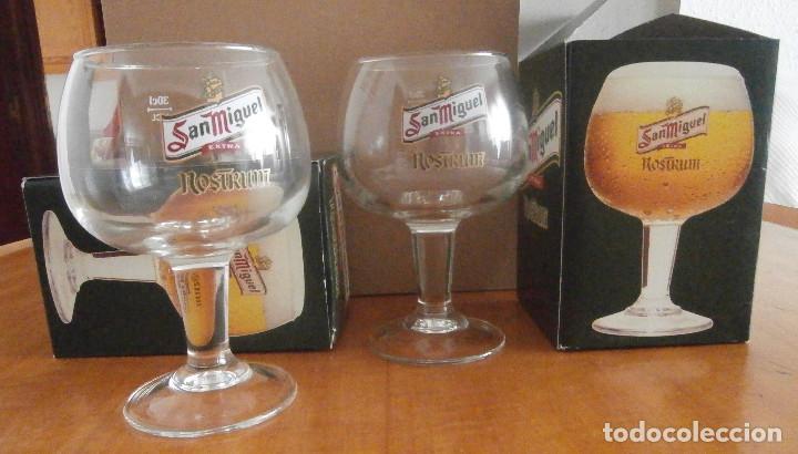 Coleccionismo de cervezas: DOS COPAS DE SAN MIGUEL NOSTRUM - Foto 1