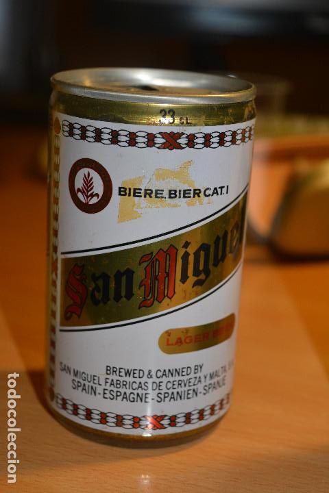 Coleccionismo de cervezas: LATA DE CERVEZA A&Ntilde;OS 70 SAN MIGUEL