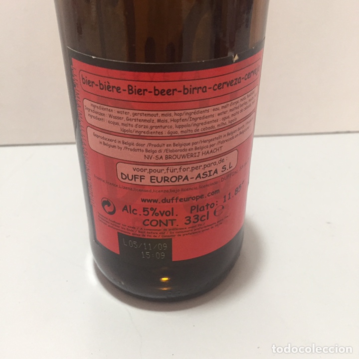 Coleccionismo de cervezas: Botella cerveza duff - Foto 3