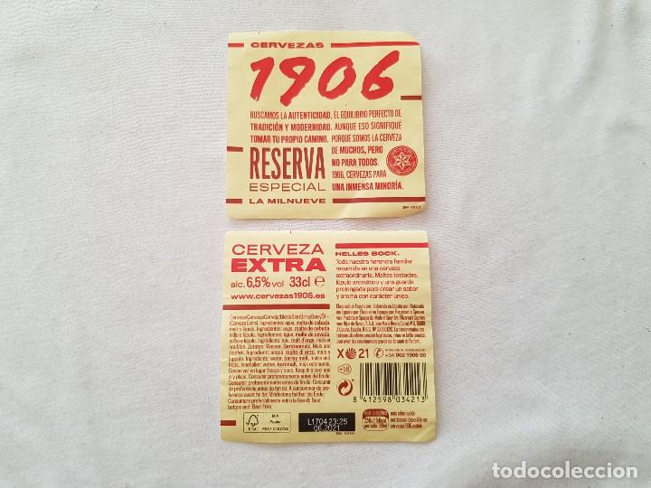 Coleccionismo de cervezas: Etiqueta cerveza 1906 Estrella Galicia (cuadrada)