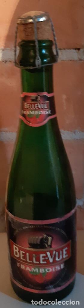 Coleccionismo de cervezas: BOTELLA CERVEZA VACIA Y CON CHAPA TIPO CAVA GENERICA BELLE-VUE FRAMBOISE