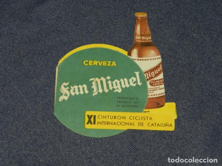 Coleccionismo de cervezas: (ALB4) PUBLICIDAD CERVEZA SAN MIGUEL XI CINTURON CICLISTA INTERNANCIONAL DE CATALU&Ntilde;A A&Ntilde;OS 60