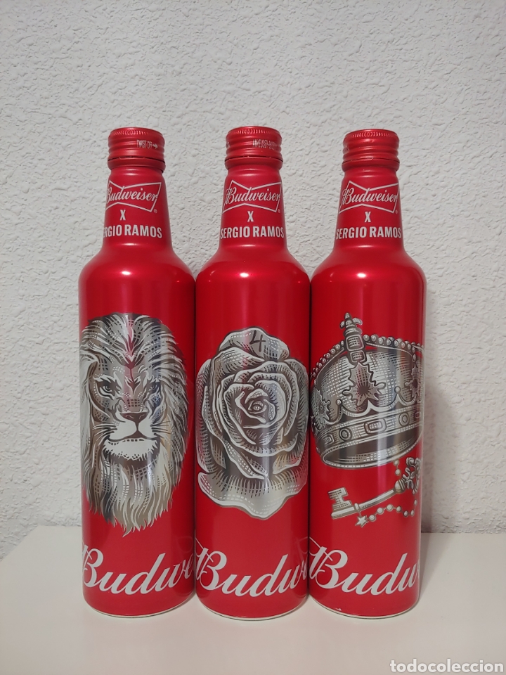Coleccionismo de cervezas: Botella cerveza Budweiser Sergio Ramos