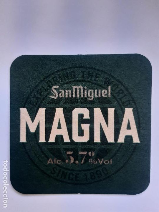 Coleccionismo de cervezas: POSAVASOS CERVEZA MAGNA SAN MIGUEL DOBLE CARA