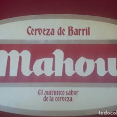 Coleccionismo de cervezas: MAHOU - CERVEZA DE BARRIL -CARTEL DE PUBLICIDAD EN METACRILATO.. Lote 222572221