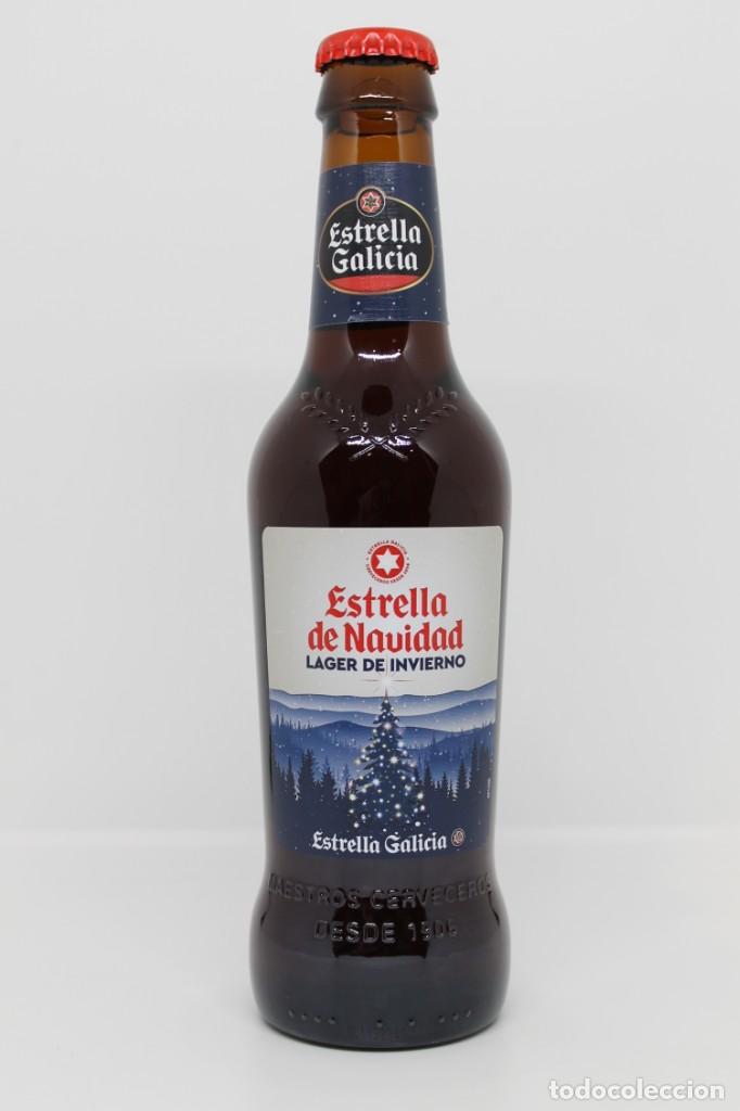 Coleccionismo de cervezas: botella cerveza llena ESTRELLA GALICIA NAVIDAD 2020 LAGER DE INVIERNO 33CL beer birra bier