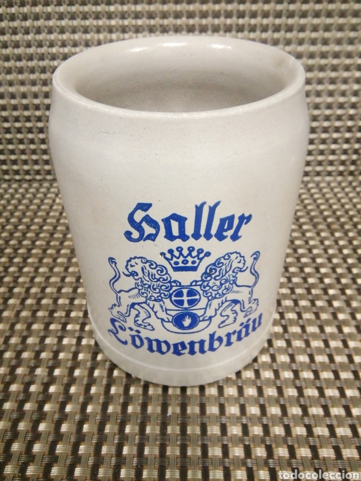 Coleccionismo de cervezas: Jarra de cerveza Haller Lowenbrau gres - Foto 1
