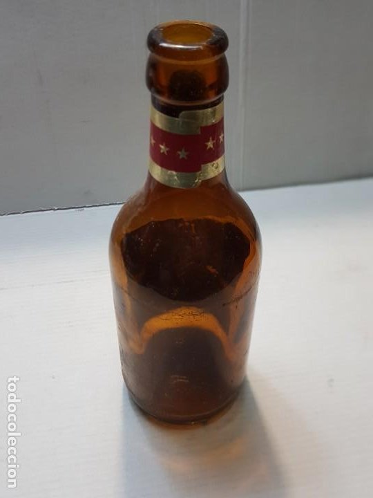Coleccionismo de cervezas: Botella cerveza Mahou cinco estrellas etiqueta papel 33cl - Foto 2 - 227058350